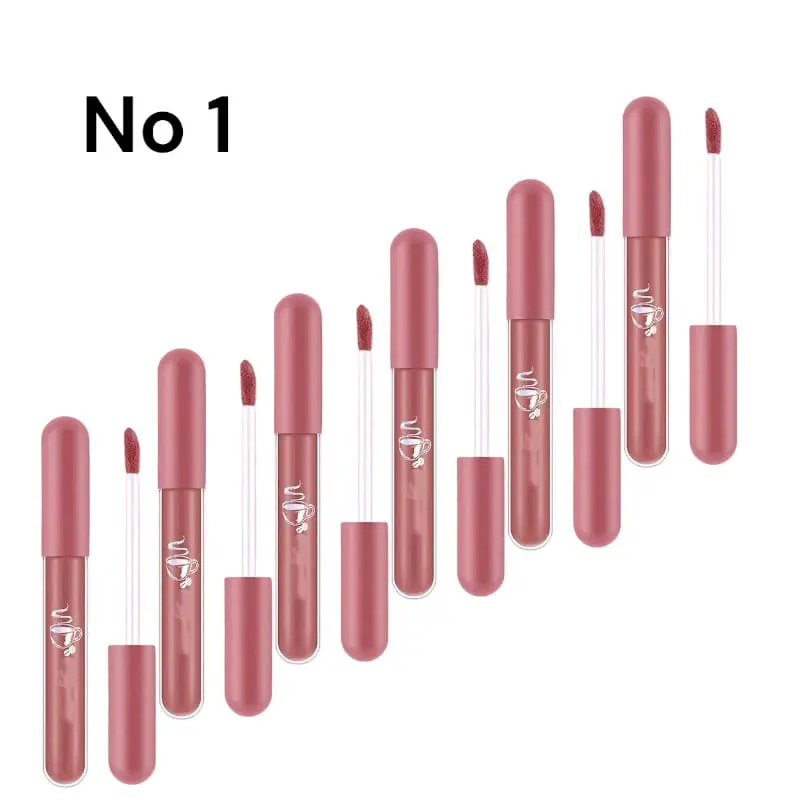 (Paket 6 Pcs ) Lipstik Lip Glaze Waterproof Tahan Lama - Gloss - Lipstick