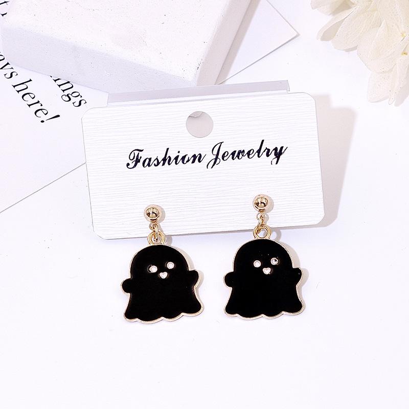 Product Introduction of 925 Silver Needle Halloween Earrings for Women Students Ghost Pumpkin Witch Pendants Drop Ear Jewelry 15