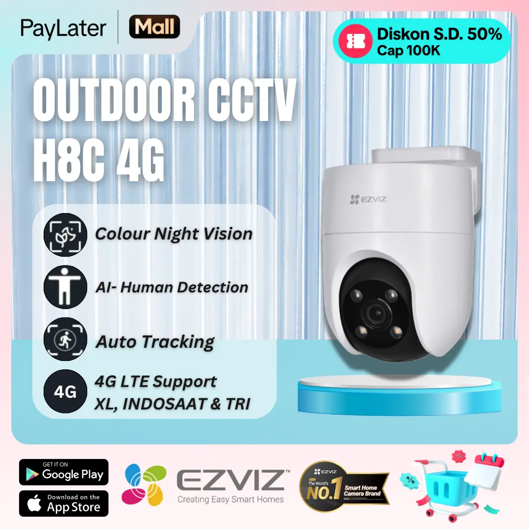 H8C 4G 2K (3MP) Pan & Tilt 4G Camera Sim Card CCTV CAMERA