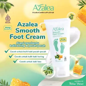 Azalea Smooth Foot Cream 35 Gr - Perawatan Kulit Kaki Kering Kasar & Pecah-Pecah Halal Wangi Menyegarkan