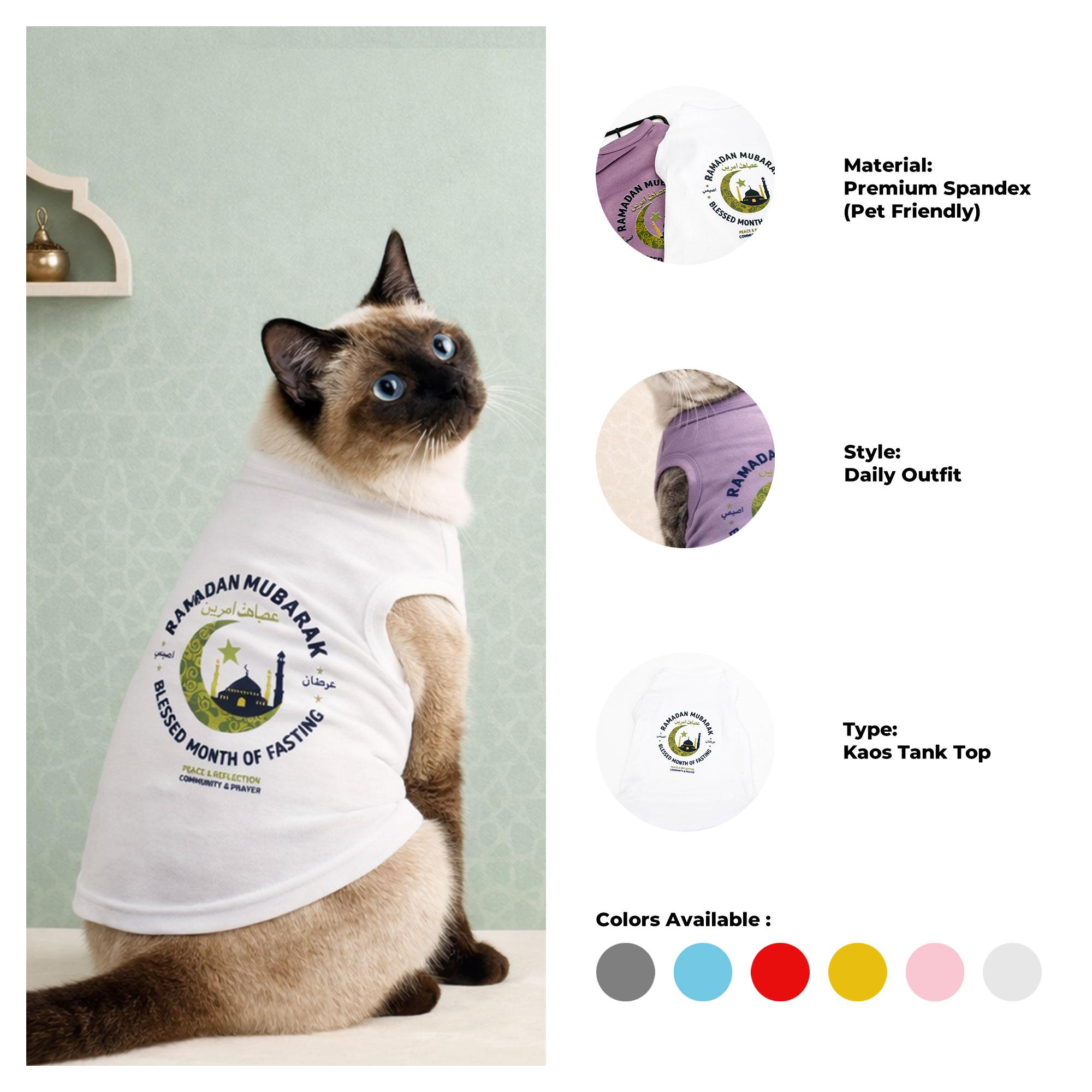 Baju Kucing Anjing Cowok Cewek Lucu Bulu Kecil - Bukipet Ramadhan Mubarok Tank 2026 Series Baju Kucing Anjing Cowok Cewek Lucu Bulu Kecil - Bukipet Ramadhan Mubarok Tank 2026 Series