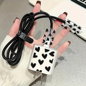 Funda de protección para cargador de silicona, adaptador de carga y protector de cable de datos, accesorios para iPhone, cumple con la Prop 65
