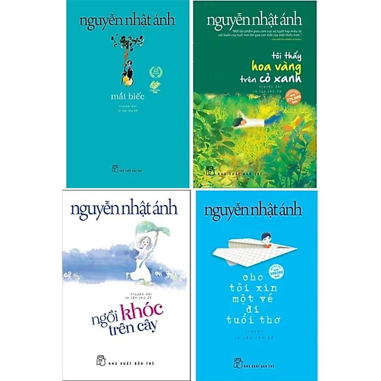 Combo 4 Cuốn Sách Hay Nhất Của Nguyễn Nhật Ánh: Mắt Biếc + Tôi Thấy Hoa Vàng Trên Cỏ Xanh + Cho Tôi Xin Một Vé Đi Tuổi Thơ + Ngồi Khóc Trên Cây (Tặng Bookmark)