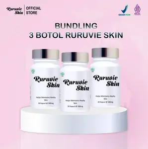 BUNDLING 3 BOTOL RURUVIE Skin Suplemen Vitamin Kulit Cerah Glowing Alami BPOM - 60 Kapsul