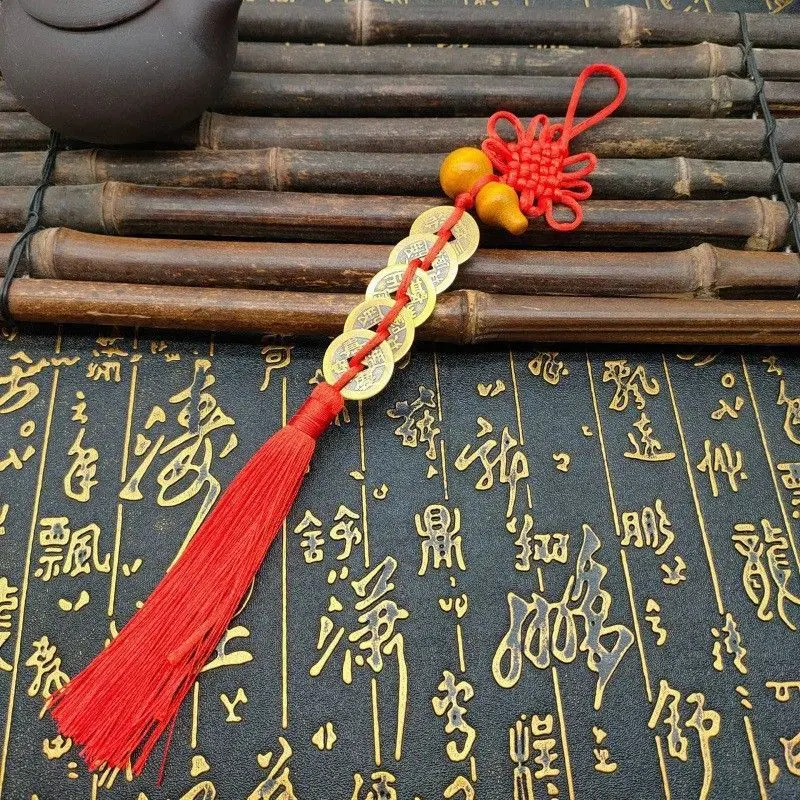Feng Shui Good Luck Coin Gantungan Mobil Tasel Tassel Feng Shui Koin 2
