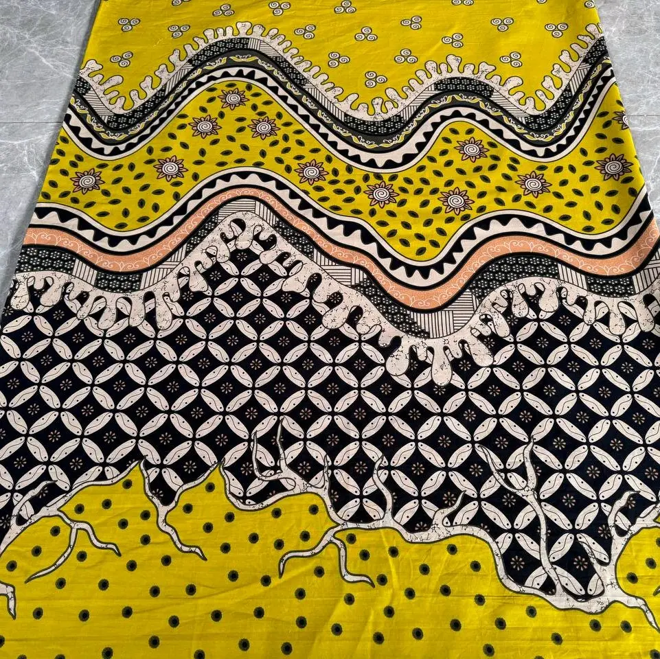 kain Batik printing kawung gelombang asli pekalongan Kain