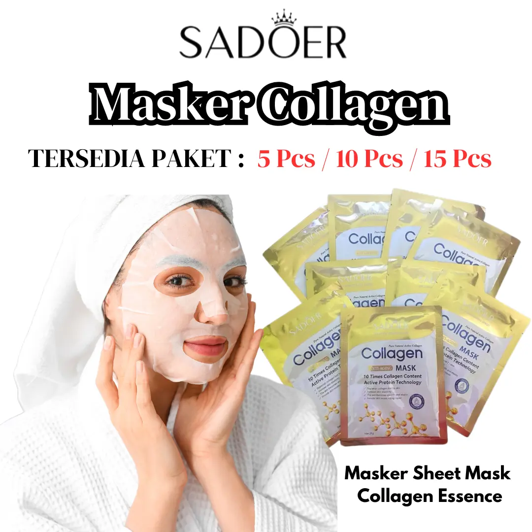 [ Paket ] Masker Collagen Wajah Sadoer Masker Mencerahkan Mengencangkan Muka Anti Aging