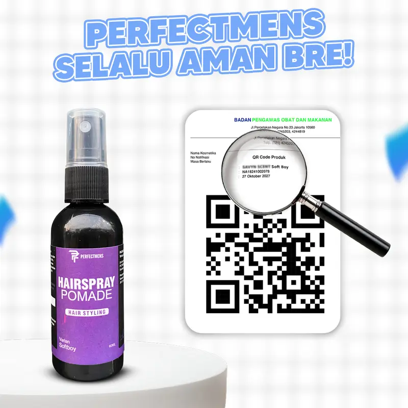 PAKET POMADE CAIR ALL VARIAN 4 AROMA BUNDLING PERFECTMENS HAIR SPRAY FREE SISIR dan POUCH EXCLUSIVE KEREN 4