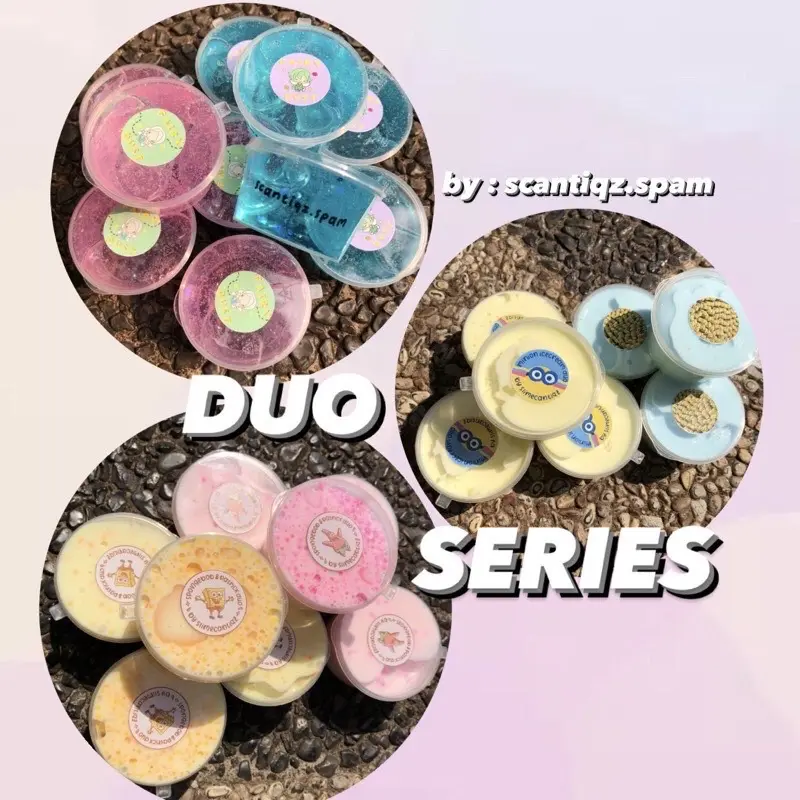 duo series (langsung dapat 2 slime) Multicoloured Gift Set Educational Toys, slime, mainan anak 1