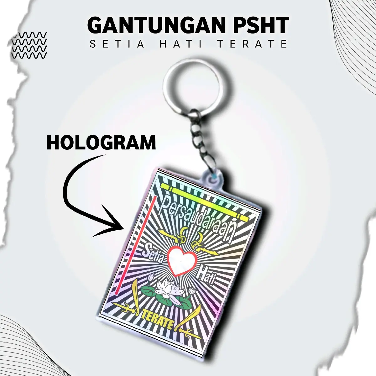 GANTUNGAN KUNCI PSHT HOLOGRAM AKRILIK Tas Keychain Aksesoris
