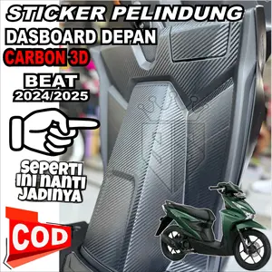 STRIPING STICKER CARBON 3D PELINDUNG DASBOARD DEPAN BEAT DELUXE CHARGER DAN BEAT STREET CHARGER KELUARAN TERBARU 2024