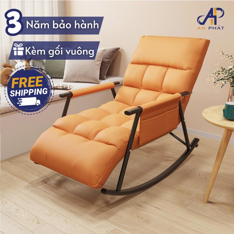 [DEAL LIVE - Kèm gối vuông] Ghế bập bênh thư giãn BB02 có thể điều chỉnh decor phòng khách nằm đọc sách xem ti vi khung sắt dày dặn chắc chắn