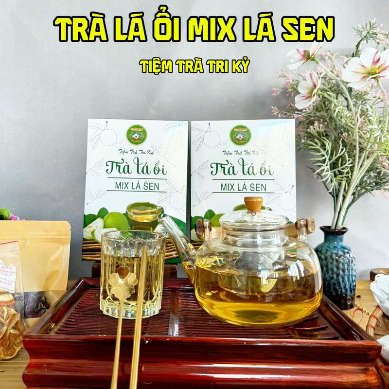TRÀ LÁ ỔI MIX LÁ SEN MÓN QUÀ TỪ THIÊN NHIÊN - Tiệm Trà Tri Kỷ - Tặng 5 phần quà xinh xắn cam sấy thìa ống hút nụ hồng hoa đậu biếc Nước trà chè tea
