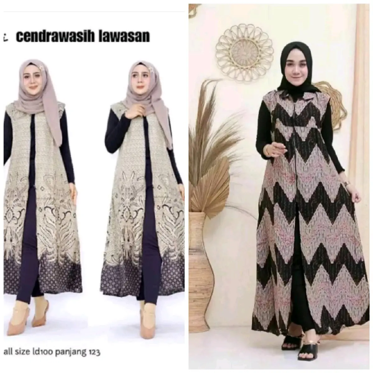 Outer batik longkardi, motif zigzag dan motif cendrawasih lawasan cardigan sky blue brukat Trend Loose-fitting fashionista wardah long cardigan dress kondangan rajut brokat waffle