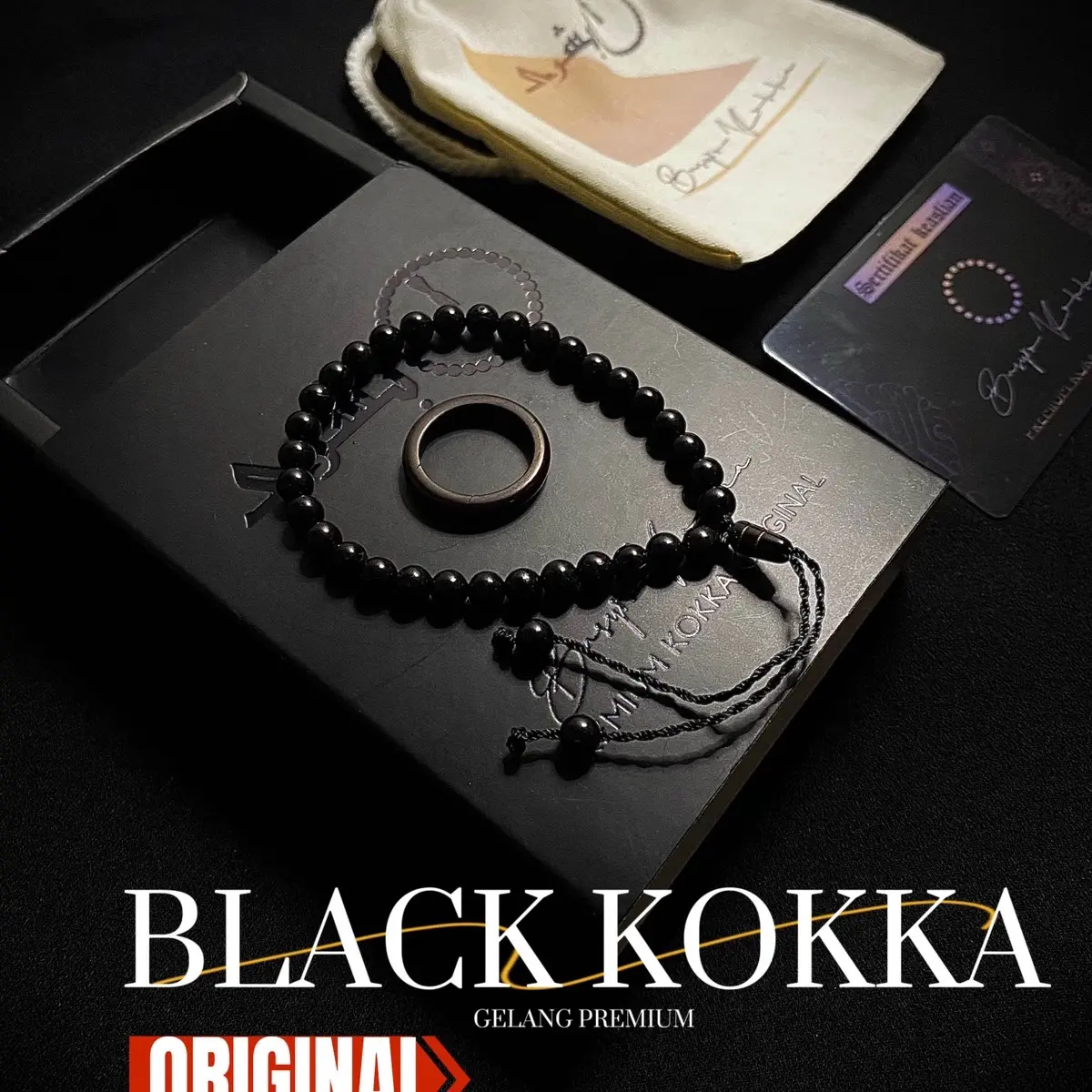 Gelang Bulat Kokka Asli 33 Butiran dengan Box dan Pouch Premium - Bracelets