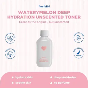 Harlette Waterymelon Deep Hydration Unscented Toner | [NO PEFUME] Dry, Dehydrated, Combination, Sensitive Skin, Hydrating, Skincare Wajah