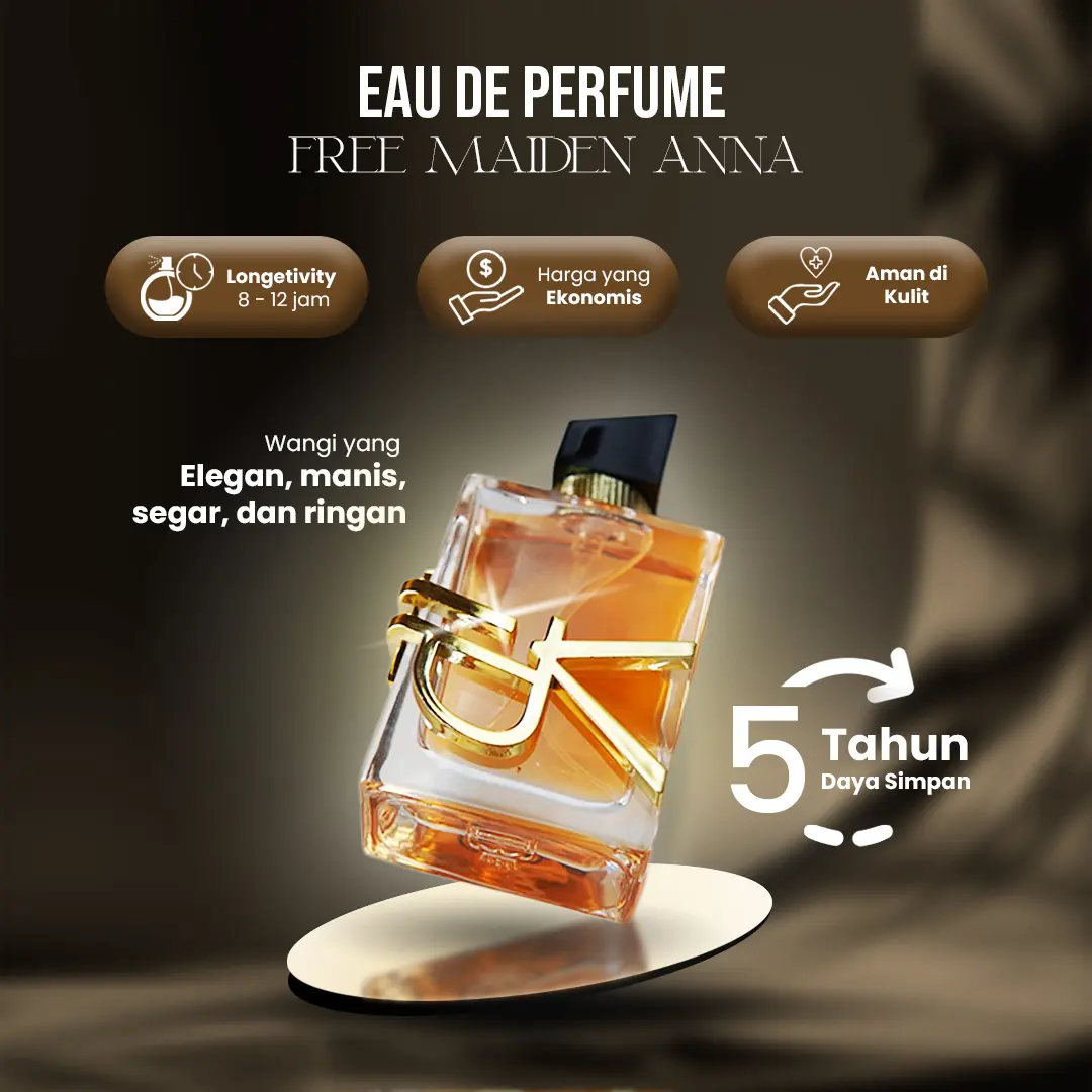(Live) Maiden Anna FREE EDP Parfume Wanita Tahan Lama Wangi Elegance Manis Segar Ringan vanilla tidak mengandung keduanya Perfume