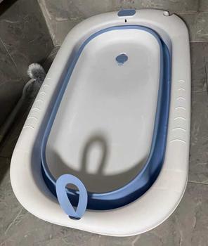 Product Review of ⚡SUBSIDI 80%⚡ APEXGLOW Bak Mandi Bayi Lipat Portable Dengan Pengukur Suhu & Bantal Mandi Foldable Baby Bath Tub Anti Slip Anti Tenggelam Baby Bath Helper from M**h F**e 3