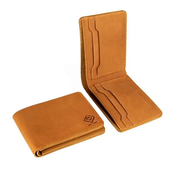 Dompet Pria DCJ New V2 Bahan Kulit Sapi Asli Desain Klasik Minimalis - Jayuwan Kreatif - Kartu, Hitam 6