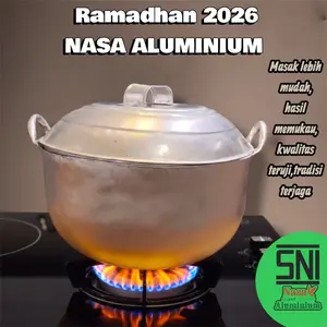 (Pakai Tutup)21cm NASA Aluminium Panci Diameter 21cm Ketebalan 3mili Ramadhan 2026 Garansi 5 Tahun anti karat