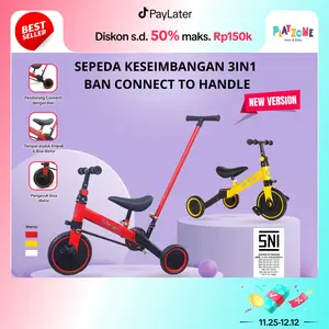 SNI [COD] PZ Dorongan Connect Ban Mainan Sepeda Roda 3 Anak Keseimabngan Naik Sepeda Dorong Toys