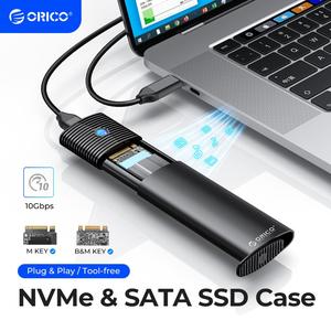 ORICO Empat Warna M.2 SSD Enclosure PCIE NGFF NVME SSD Case USB C 10Gbps untuk Telefon Komputer Laptop Mac ((PWM2)
