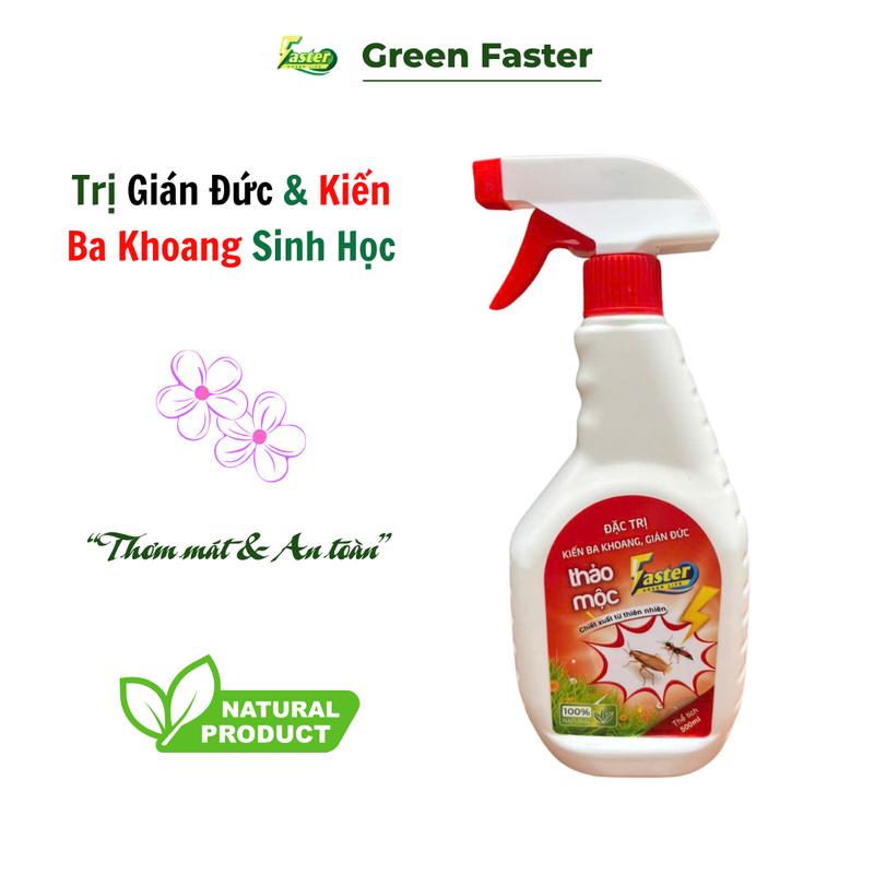 Bình Xịt kiến Ba Khoang, gián Đức hương hoa thiên nhiên, chính hãng, Faster 500ml