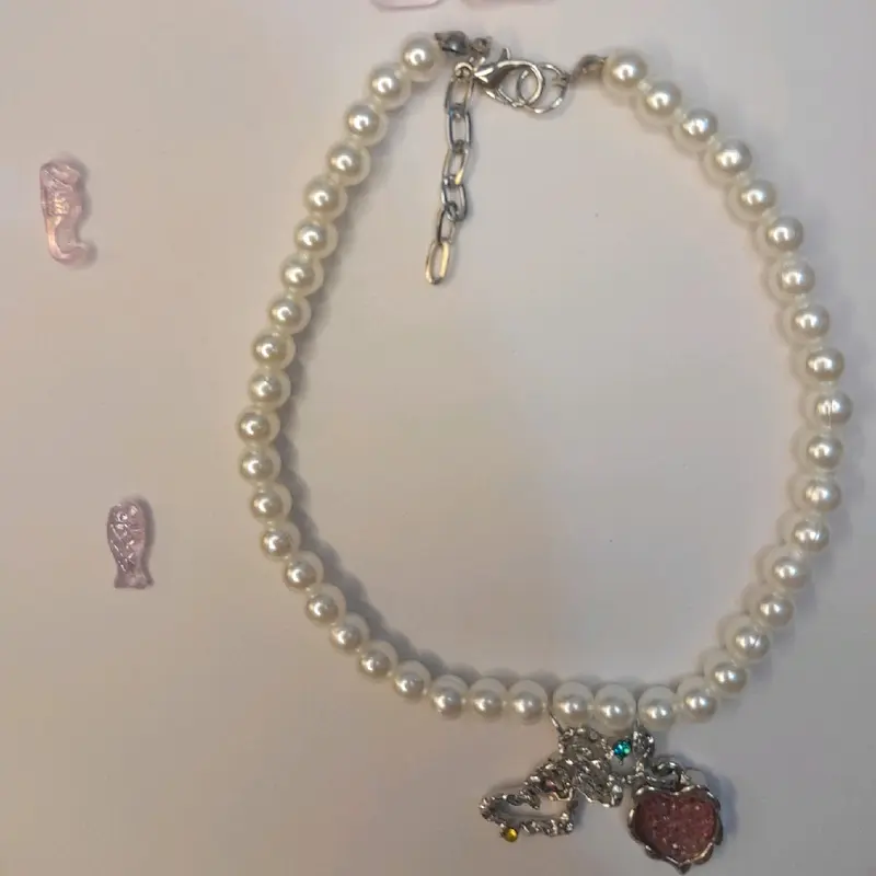 Kalung Kucing Cantik dan Lucu dengan Manik Mutiara 4