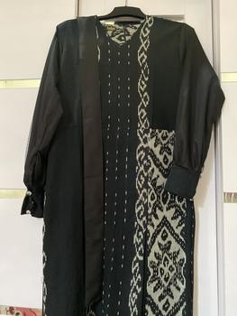 Product Review of Isaba Dress Padma Couple Tenun Kondangan Lamaran Gamis Muslimah Kombinasi Katun Tile Batik Kemeja Pria Lengan Panjang Baju Pesta Pasangan Keluarga Sarimbit Hitam Seragam Kain from I**a s**l s**l 1