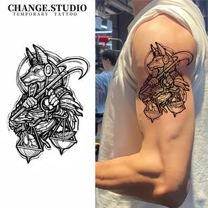 รอยสักชั่วคราว ดีไซน์หมาป่า กันน้ำ รอยถลอก ติดทนนาน 15 วัน สติ๊กเกอร์รอยสัก