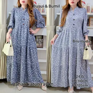 Dress Anora Busui Bumil Motif Bunga Terbaru Ghaudyshop
