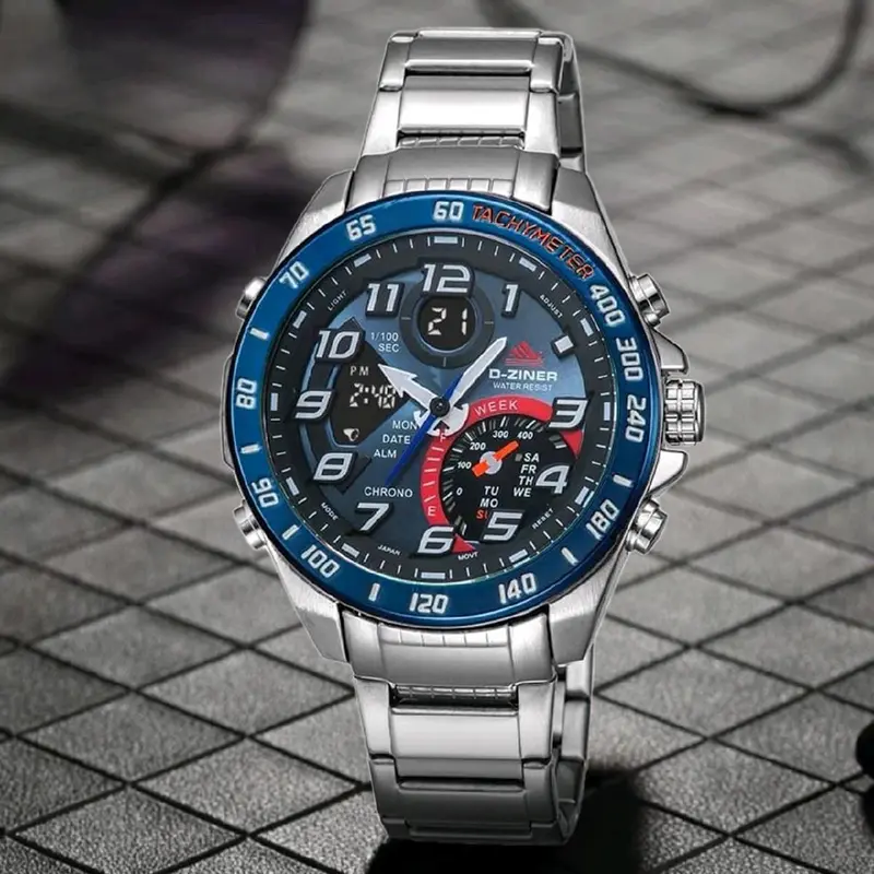 JAM TANGAN PRIA D-ZINER 8292 DOUBLE TIME ORIGINAL 5