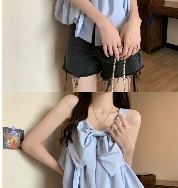 Product Introduction of Tiktok Hot Sale French Sweet Bowknot Loose Small Sling Vest Women's Inner Wear Summer Niche Design Outer Wear Short Top 10