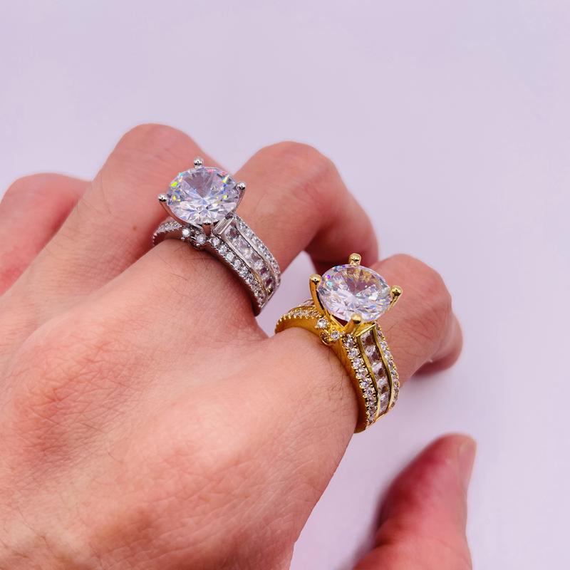 Nhẫn titan không phai không rỉ sét màu vàng và trắng mã 56 Nhẫn titan nữ bền màu trangsucmoiluatuoi.RIN