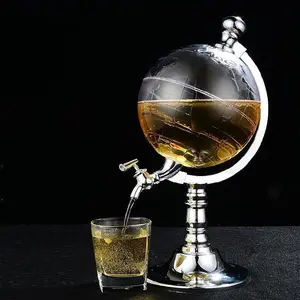 3.5L Decanter Dispenser Club Party Accessory Globe Shape Dispenser Alcohol Drink Dispenser for Wine Liquors Whiskey Drinks