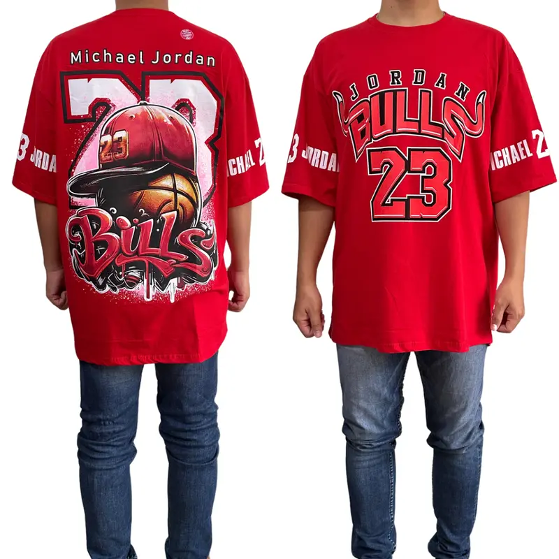 Oversize Pria Merah Sky Jor 23 Baju Kaus Cowok Bahan Katun Premium Lembut Keren Oblong Motif Dewasa 2