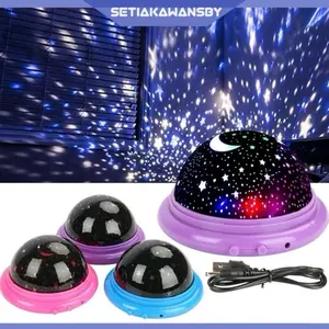 Star Master Night Lamp Lampu Tidur Proyektor LED Motif Bintang LP03 Baterai & USB