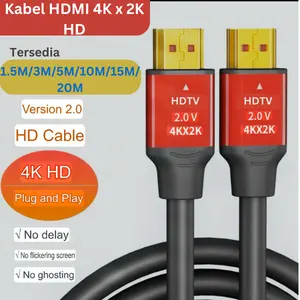 Kabel HDMI to HDMI 1.5M / 2M / 3M 4K x 2K Version 2.0 male to male HD HDR METAL GOLD premium quality