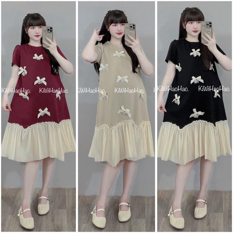 Mẫu mới Đầm bầu váy bầu Đầm babydoll họa tiết nơ phối tang đá Mặc đi làm đi chơi đi tiệc xinh xắn sang trọng dễ thương B99 dam bau