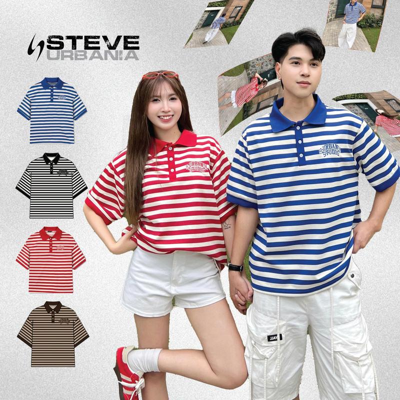 Áo Polo Unisex Sọc Form Rộng 3 Màu, Nam Nữ Đều Mặc Đẹp Áo Thun Cổ Bẻ Local Brand Style Hàn, Cotton Mềm Mịn Cao Cấp - PL02