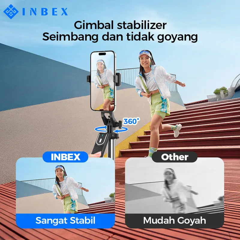 【COD】【24H Shipping】INBEX IB180 Tripod tongsis quadpod handphone Bluetooth 1.8m Memperkuat Tiang Penancap tongkat jalan 4