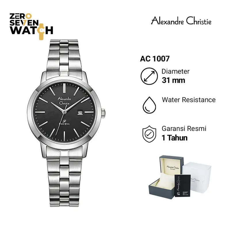 Jam Tangan Wanita Alexandre Christie AC 1007 Stainless Original Garansi Resmi 1 Tahun quartz watches 3