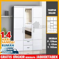 Gambar Lemari Pakaian 3 Pintu Minimalis Putih Nevada Series Furniture dari Marga Jaya Furniture 5 Kota Administrasi Jakarta Timur 5 Tokopedia
