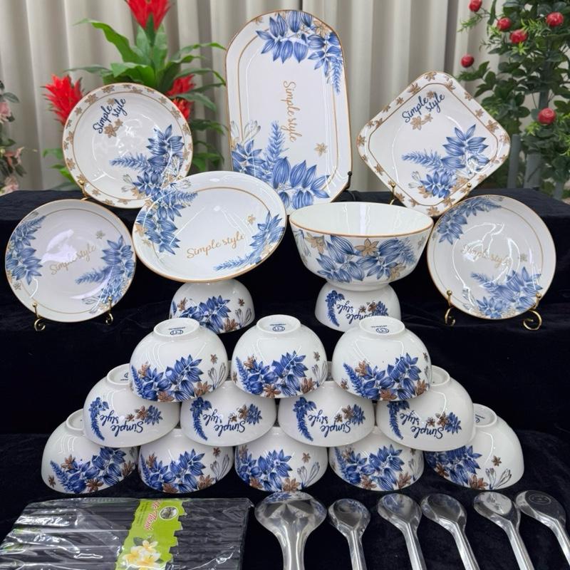  Bộ bát hoa VIO pháp. Sản Xuất Tại Bát Tràng  gốm  phúc bat  diagiadinh chén combo  bát đĩa đầy đủ đẹp 