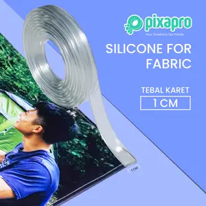 SILICONE TRASNPARAN GRAPICH EDGE UNTUK FABRIC LIGHTBOX ANTI SLIP TEBAL 3mm LEBAR 12mm - SERBAGUNA
