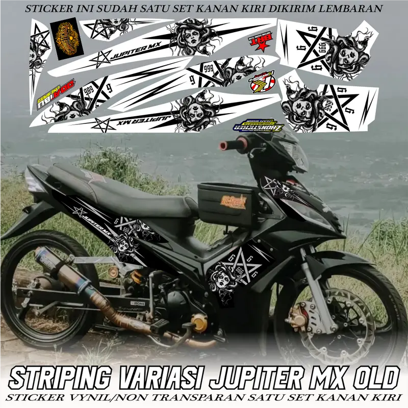 Striping variasi Yamaha Jupiter 135 Mx Old Stiker list polet Bodi Motor medusa yamaha racing Mx Lama Motorcycle 1