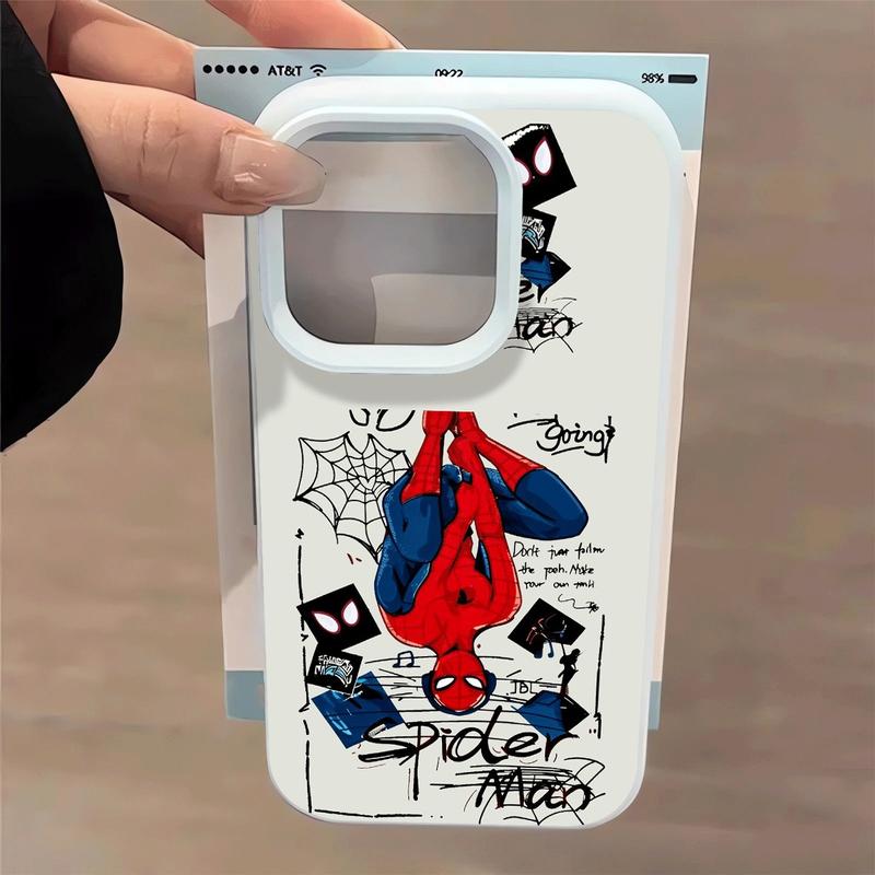 Vẽ Người Nhện thú vị phù hợp với ốp lưng silicone lỗ lớn iPhone18/17/16/15 14/13/11/7/17pro/17promax đơn giản độc đáo 16plus kiểu mới 16pro