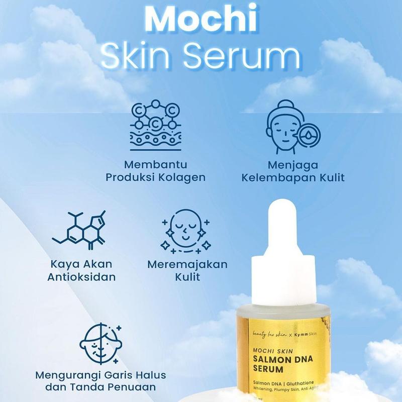[Beuaty Lux Skin] DNA SALMON Mochi Skin Serum 20ml | Facial Serum Wajah Pencerah, Anti Aging, Mencegah Tanda Penuaan with Glutathione 4