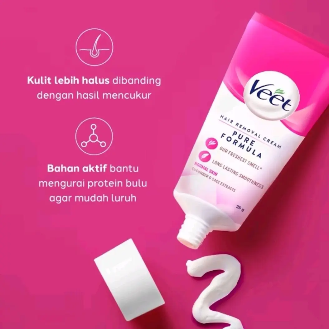 [READY] ΒΡΟM 25gr VEET HAIR REMOVAL CREAM | PERONTOK BULU RAMBUT | WAXING CREAM | VEET NORMAL SKIN & SENSITIVE SKIN Ketiak