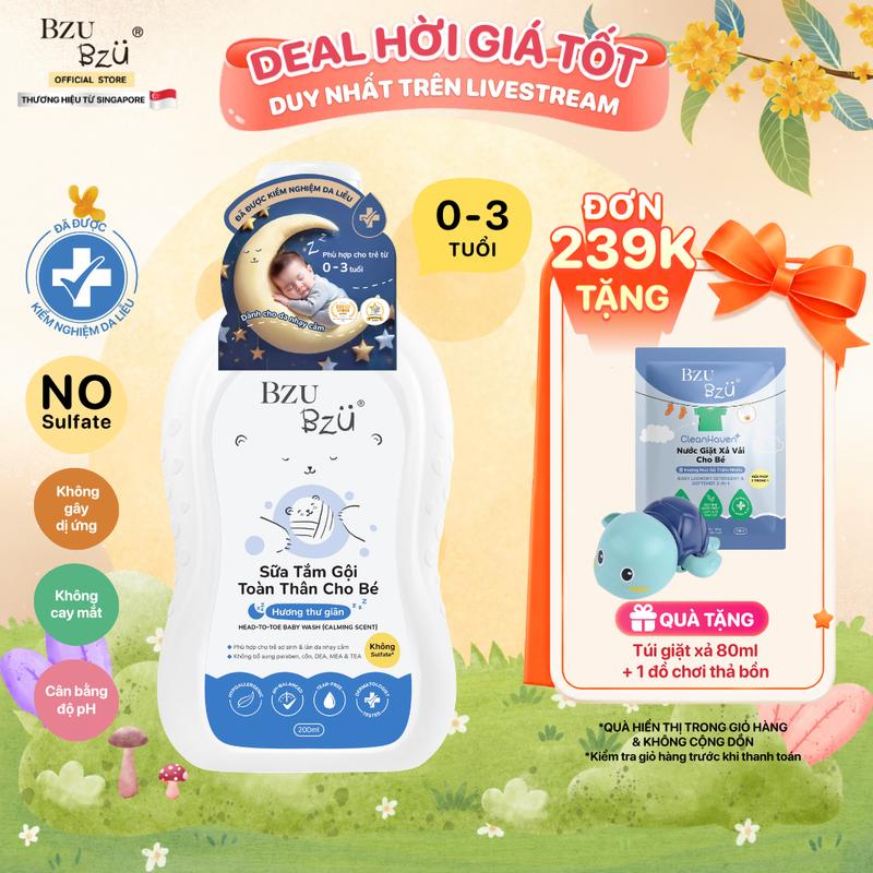 Sữa Tắm Gội Toàn Thân Em Bé Baby Head-to-Toe Wash 200ml An Toàn Dịu Nhẹ Cho Bé